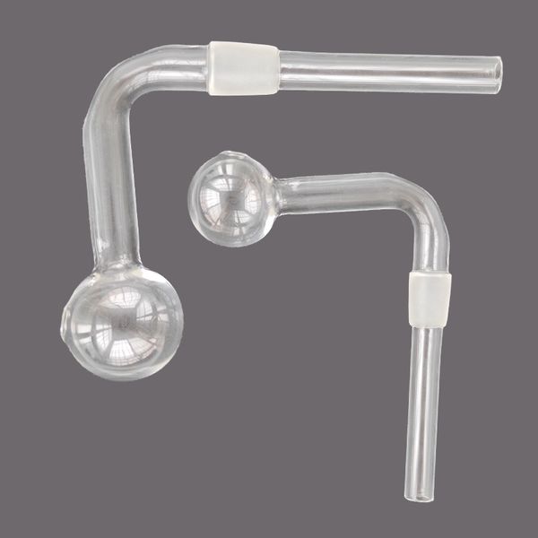 Tuyaux de brûleur à mazout 3 cm Big Ball Pipe en verre Adaptateur de bangs en verre 14 mm Joint mâle Bol à tabac épais Pyrex Transparent Clear Dab Rig Water Bubbler Accessoires pour fumer