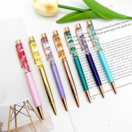 Huile Creative Dry Flower Pen avec un tube vide Crystal peut imprimer BUSIN Gift Advertising Ballpoint