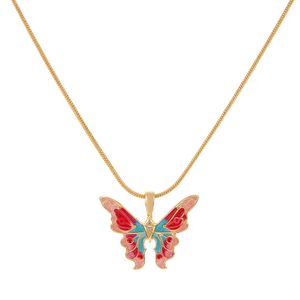 Collier papillon goutte d'huile Pandent arc-en-ciel fée fantaisie pays des merveilles chaîne de clavicule Ins symphonie princesse colliers bijoux de mode