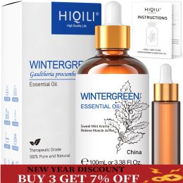 Aceite de aceite Hiqili 100ml Wintergreen Oils esenciales para el difusor Humidificador Massage Aroma Oil esencial para hacer vela 100% puro natural natural