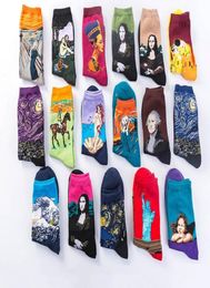 Calcetines de arte de pintura al óleo Women039s Men039s Street Graffiti Van Gogh Long Winter Winter Socks For Men Novelty FAMOU4551427