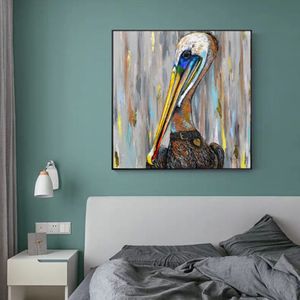Peinture à l'huile d'oiseau sur toile, images d'animaux et imprimés, Art mural pour salon, décoration de la maison Medern, 239p