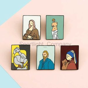 Olieverfschilderij Emaille Pins Custom Van Gogh Mona Lisa Kunstenaar Broches Tas Shirt Revers Pin Badge Art Sieraden Cadeau voor vrienden