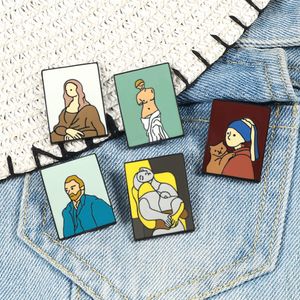 Peinture à l'huile épingles en émail Van Gogh Picasso Mona Lisa Venus broches artistiques Badge d'art pour femmes hommes chemise épinglette bijoux cadeau