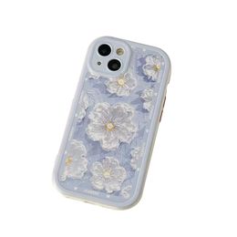 Pintura al óleo Case de teléfono con flor de durazno para iPhone 14 Plus 13 12 11 PRO MAX XS XR Fashion Flower Cover anti -Drop impulso