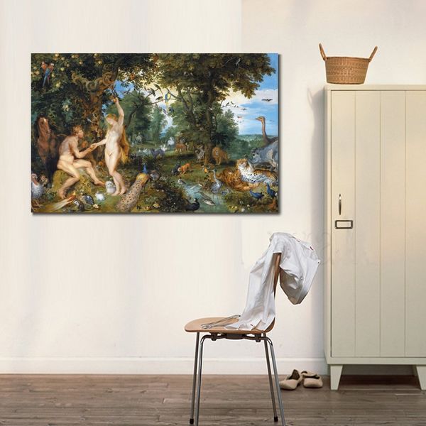 Peinture à l'huile imprimée sur toile, la chute de l'homme, Adam et Eve, Peter Paul Rubens, affiche photo pour décoration murale de salon