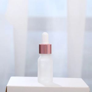 Flacon compte-gouttes de pipette de réactif liquide de bouteille de parfum d'huile avec le chapeau d'or rose 5-100ml