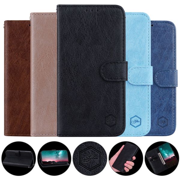 Étuis portefeuille en cuir PU à l'huile pour iPhone 15 Plus 14 Pro Max Iphone15 13 12 11 X XS XR 8 7 6 Mode Rétro ID de crédit Fente pour carte d'identité de crédit Flip Cover Holder Book Phone Pouch