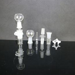 Hookahs booreiland 14.5 18.8 Glas Mannelijke -Male Adapter / Dome / Glas Nail / Plastic Clip / Recycler Bottom Set voor waterpijp