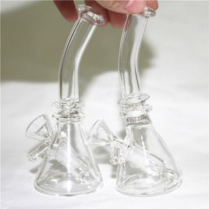 Oil Rig Hookah Mini White Dab Glass Bong Douchekop Perc Kleine glazen waterpijp met 10 mm Bowl