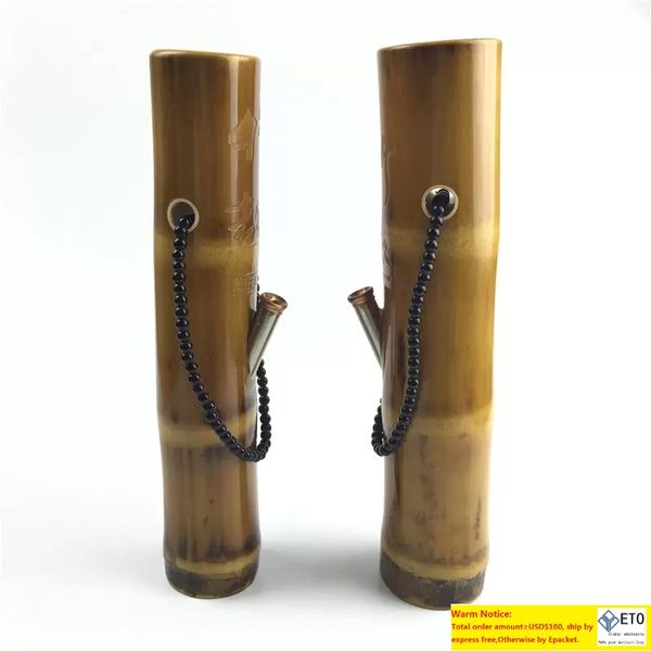 plates-formes pétrolières fumer de l'eau bangs recycleur de bambou plates-formes pétrolières épaisseur de 8 mm conduites d'eau fumantes avec tube en métal bang fumer en bambou