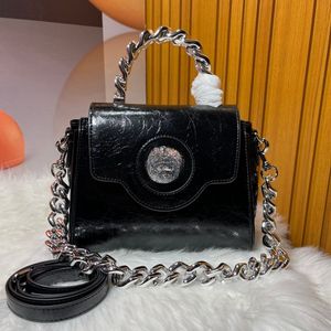 Olie wax leer La Medusa nieuwe kleine onderarmtas Retro mode Designer Tas Handtas Tote Boodschappentassen Schouder Crossbody Tas Handtassen dame zadeltas