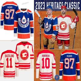 Oilers 2023 Heritage Classic Jersey Edmonton 97 Connor McDavid 29 Leon Draisaitl Calgary Jonathan Huberdeau Heritage Classic Flames Jersey Elke naam Nummer Aangepast