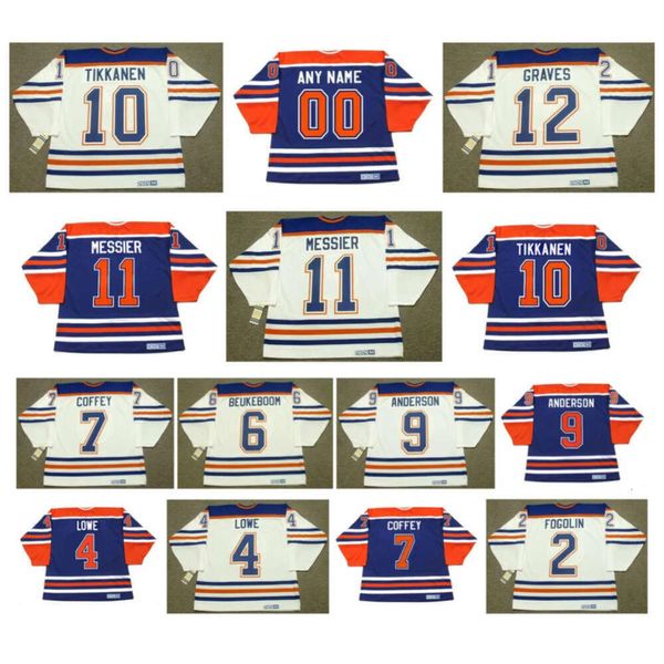 Oilers PAUL COFFEY CCM Throwback Hockey Jersey Edmonton LEE FOGOLIN KEVIN LOWE JEFF BEUKEBOOM GLENN ANDERSON ESA TIKKANEN MARK MESSIER ADAM rare