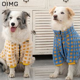 Oimg cómodo perros grandes con ropa de invierno Golden Retriever Labrador Border Collie Fashion Fashion Pet Clothes Medium Grandes Hoodies 240402