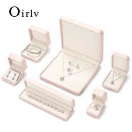 Oirlv rose luxe bijoux bague boîte pour fiançailles mariage anniversaire bijoux pendentif Bracelet collier affichage cadeau 231225