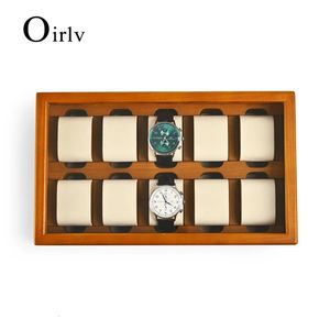 Oirlv houten horlogebox met acrylhoes fraxinus mandshurica box voor polshorloge display opslag Solidwood Watch Box Organizer 240425