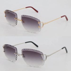 oissanite A112 Riemen Diamond Cut Lens Zonnebril Dames of Heren Unisex Randloze Designer C36M869 Buiten Rijden Bril Cat Eye Ronde Brillen Overtreft slijtage