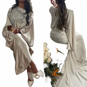 Oisslec Prom Dr Elegant Sequin O-Neck Party Dr Drand Longueur Cap Sleeve Forme Robes de soirée Vestido de Festa de Casamento S3O6 #