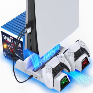 Soporte OIVO PS5 con ventilador de refrigeración por succión y estación de carga de controlador dual para consola Playstation 5