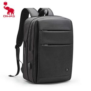 Mochila OIWAS para hombre, mochila multifuncional para portátil de negocios, mochila informal con carga USB impermeable para hombre, mochila ampliable HKD230828