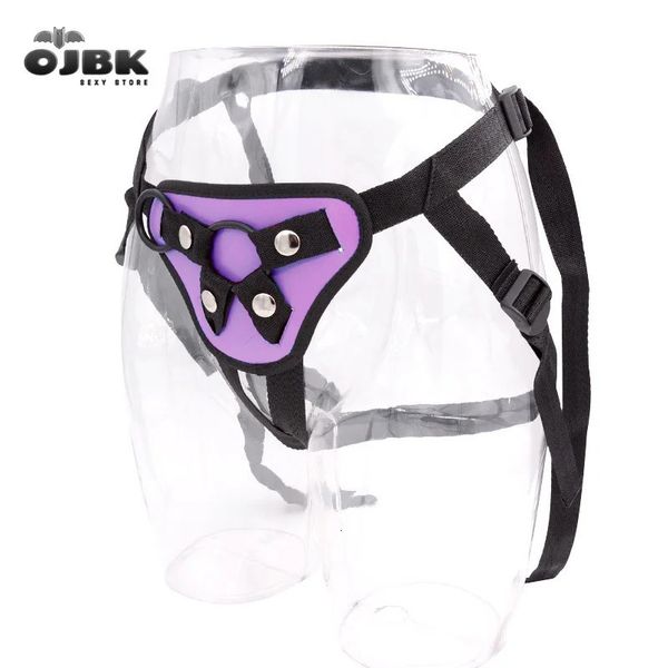 OJBK Ropa interior ajustable Anillos dobles 45 cm Consoladores Aplicable Strapon Arnés Panty para mujeres Hombres Lencería sexy Bragas gay 240311