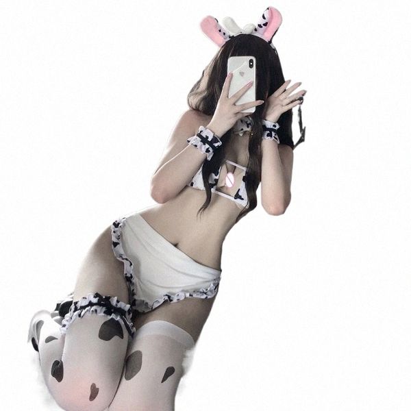 ojbk Nouveau Cos Cow Cosplay Costume Anime Girls Maillots de bain Vêtements Lolita Soutien-gorge et culotte Ensemble Bas Maid Tankini Bikini Maillot de bain P2fR #