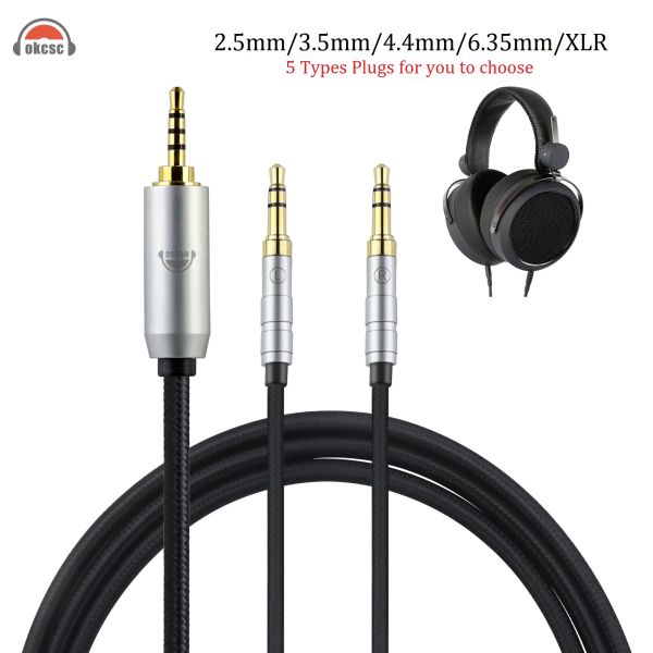 OKCSC double 3.5mm à XLR 4.4mm 3.5mm 2.5mm 6.35mm prise 200cm câble HiFi pour Hifiman HE4XX HE-350 HE1000 HE-400i HE560 casque