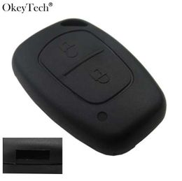 Okeytech 2 -knop Remote Auto Key Shell Case FOB Cover voor Renault Verkeer Master Vivaro Movano Kangoo voor Nissan No Blade