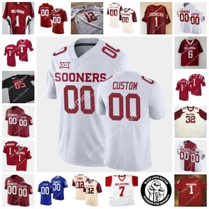 Oklahoma OU College Stitched voetbalshirt 70 Brey Walker 20 Clayton Smith Billy Bowman Key Lawrence Tre Bradford Jeremiah Criddell Justin Broiles Caleb Williams