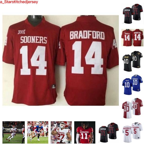 Maillot de football Oklahoma Sooners 4 Justin Harrington 87 Jason Llewellyn 28 Danny Stutsman 13 Shane Whitter 75 Walter Rouse 77 Ozaeta 0 Kalib Hicks 50 Phil Picciotti