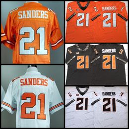 Oklahoma State 21 Barry Sanders voetbalshirt White Jerseys Orange Black Stitched American College Football Wear
