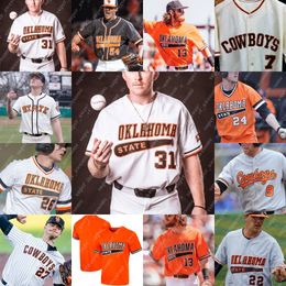 Camiseta de béisbol Osu del estado de Oklahoma Jake Thompson Zach Ehrhard David Mendham Nolan Mclean Marcus Brown Roc Riggio Caeden Trenkle Chase