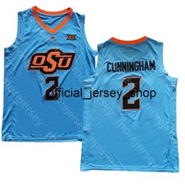 Oklahoma State Osu NCAA College Basketball Jersey 2 Cunningham Jeugd Volwassen All Gestikt