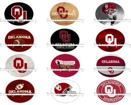 Oklahoma State Sooners Snap knoppen 18 mm Round Glass Sport Team Snap Charms Snap Accessories Hoge kwaliteit voor ketting Bracelet E8815872