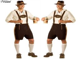 Oktoberfest-kostuum Lederhosen Beierse Oktoberfest Duits Festival Bier Halloween voor mannen Bierkostuums Grote maten M L XL 2XL298K4432527