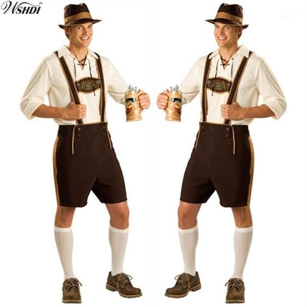 Oktoberfest traje lederhosen bávaro Octoberfest festival alemão cerveja Halloween para homens trajes de cerveja plus size M L XL 2XL1249S