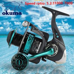 OKUMA est Spinning Visserij-reel 1000-7000 Ultralight Max Drag 13BB 5.2 1 Surfcasting Spinning Reel Zoutwater Jigging Reels240227