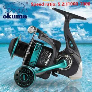OKUMA EST SPINNING REEL PISCHE 1000-7000 ULTRALIGHT MAX DRAIN 13BB 5.2 1 surfcasting Spinning Reel Saltwater Jigging Reels 240511