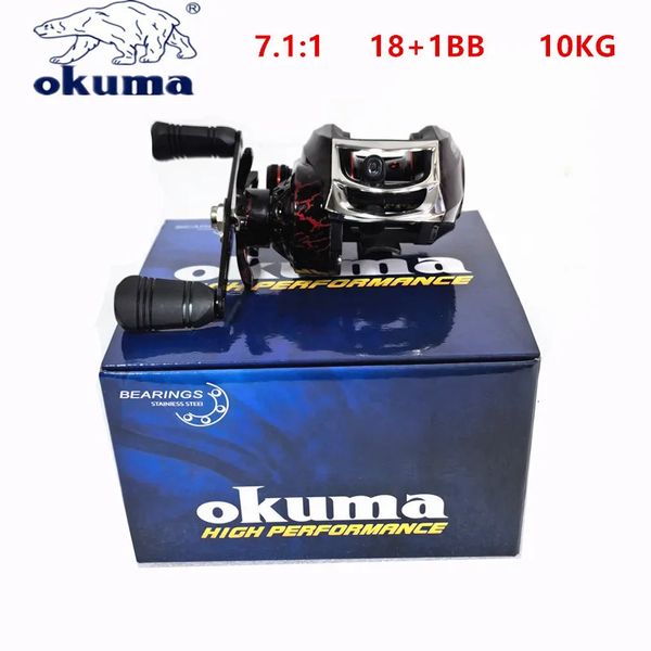 Okuma Fishing Reel 7.1 1 Rapport de vitesse Boulage Boublot de pêche 10 kg Résistance maximale 181BB-Pishishing Wheel 240321