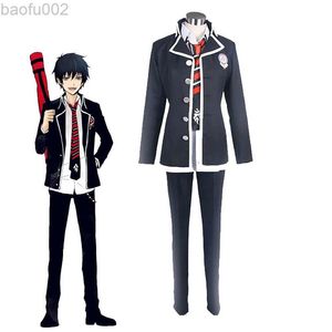 Okumura Rin Cosplay Come Blue Exorcist Uniforme scolaire unisexe Ao No Exorcist College orthodoxe Halloween Carnaval Uniforme Costume L22080306A
