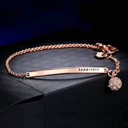 OL-stijl Zirconia 14K Rose Gold Ball Fashion Party Charm Armbanden Armbanden Sieraden Topkwaliteit