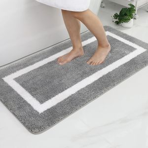 Olanly Absorbent Bath Mat Bathroom Rug Shower Pad Non-Slip Bedroom Foot Carpet Soft Thick Living Room Plush Doormat Floor Decor 240125