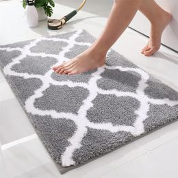 Olanly tapis de bain salle de bain tapis de bain en microfibre absorbant Super doux bande antidérapante tapis d'eau tapis de sol de douche tapis de luxe tapis de toilette 240312