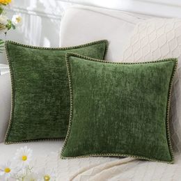 Olanly Chenille Cushion Cover 45x45 Kussen 40x40cm Velvet Decoratieve worp Case Soft Luxe voor woonkamer Decor 231221