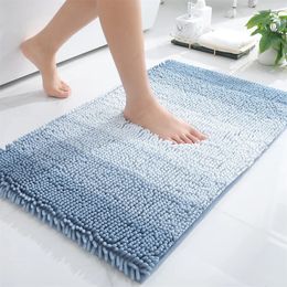 Alfombra de baño a rayas de chenilla Olanly alfombra de baño absorbente extra gruesa sin deslizamiento de lavado de alfombra de baño suave suave 240419
