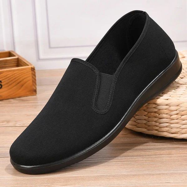 Old 747 Pékin Shoes Walking Test Round Toe Pure Black Soft Sole Lightweight One Foot Work pour le moyen d'âge et de personnes âgées décontractées 5