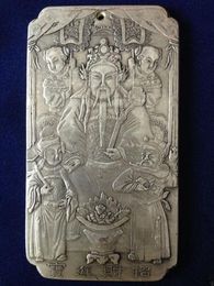 Old Chinese Money God tibet Silver Bullion thanka amulette