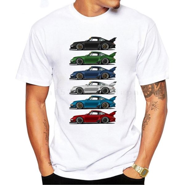 Vieux classique 911 voiture impression T-Shirt mode Hip Hop hommes à manches courtes drôle Cool garçon haut décontracté Hipster homme blanc T-Shirt