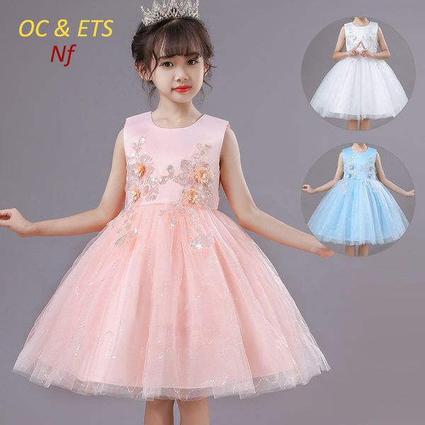 Old Cobbler ETS NF41358 Vestidos para niñas Vestido para niños Malla Falda hinchada Princesa Niña Traje de piano de gama alta Personalización de lujo